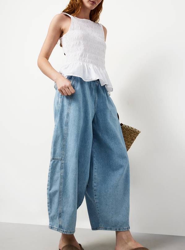 Buy Light Denim Balloon Pull-On Mid Rise Jeans 10 | Jeans | Argos